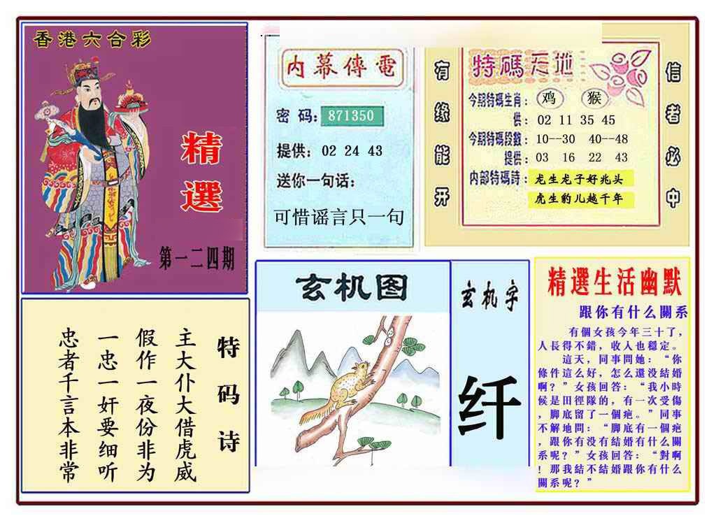 六合彩124期马经精选(新图推荐)