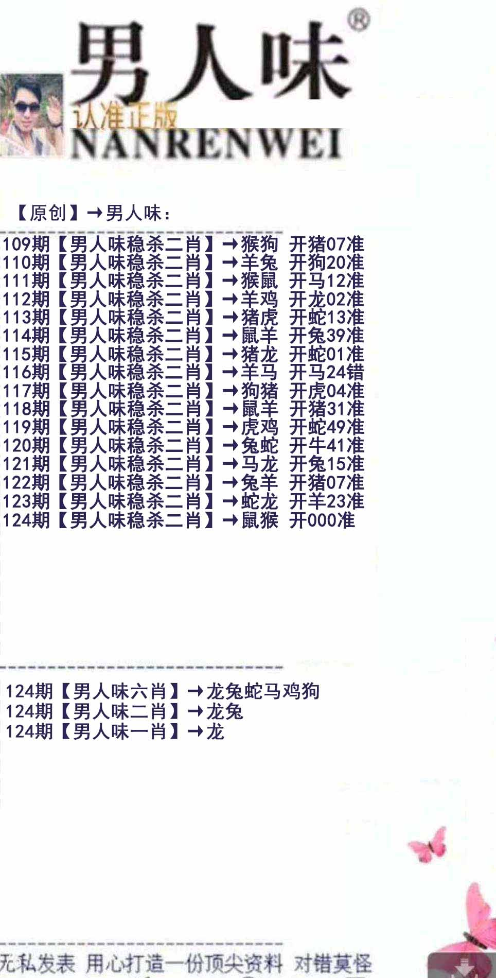 六合彩124期男人味