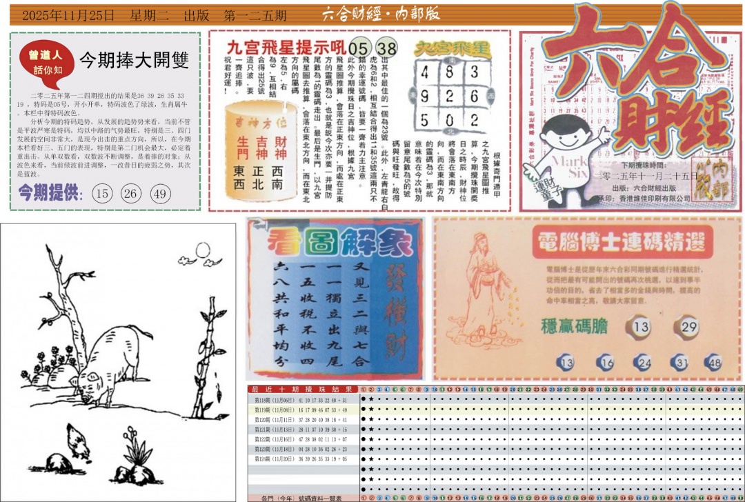 六合彩125期六合财经A