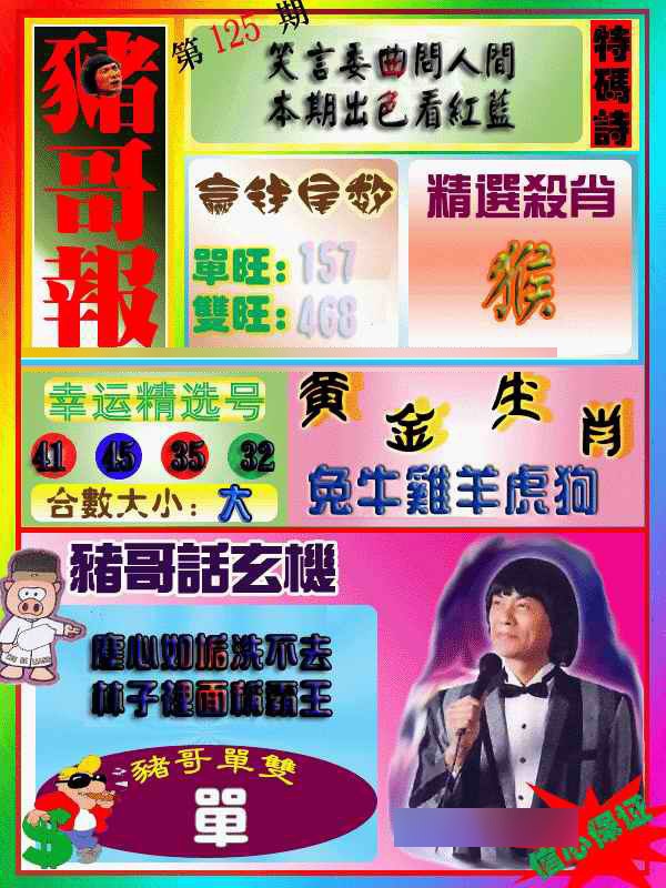六合彩125期猪哥报