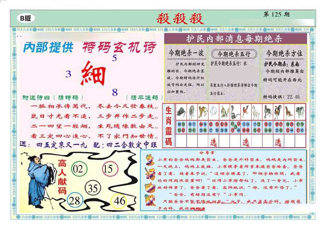 六合彩125期马经杀杀杀B(新图推荐)