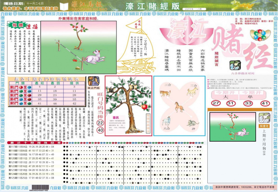 六合彩126期濠江赌经A