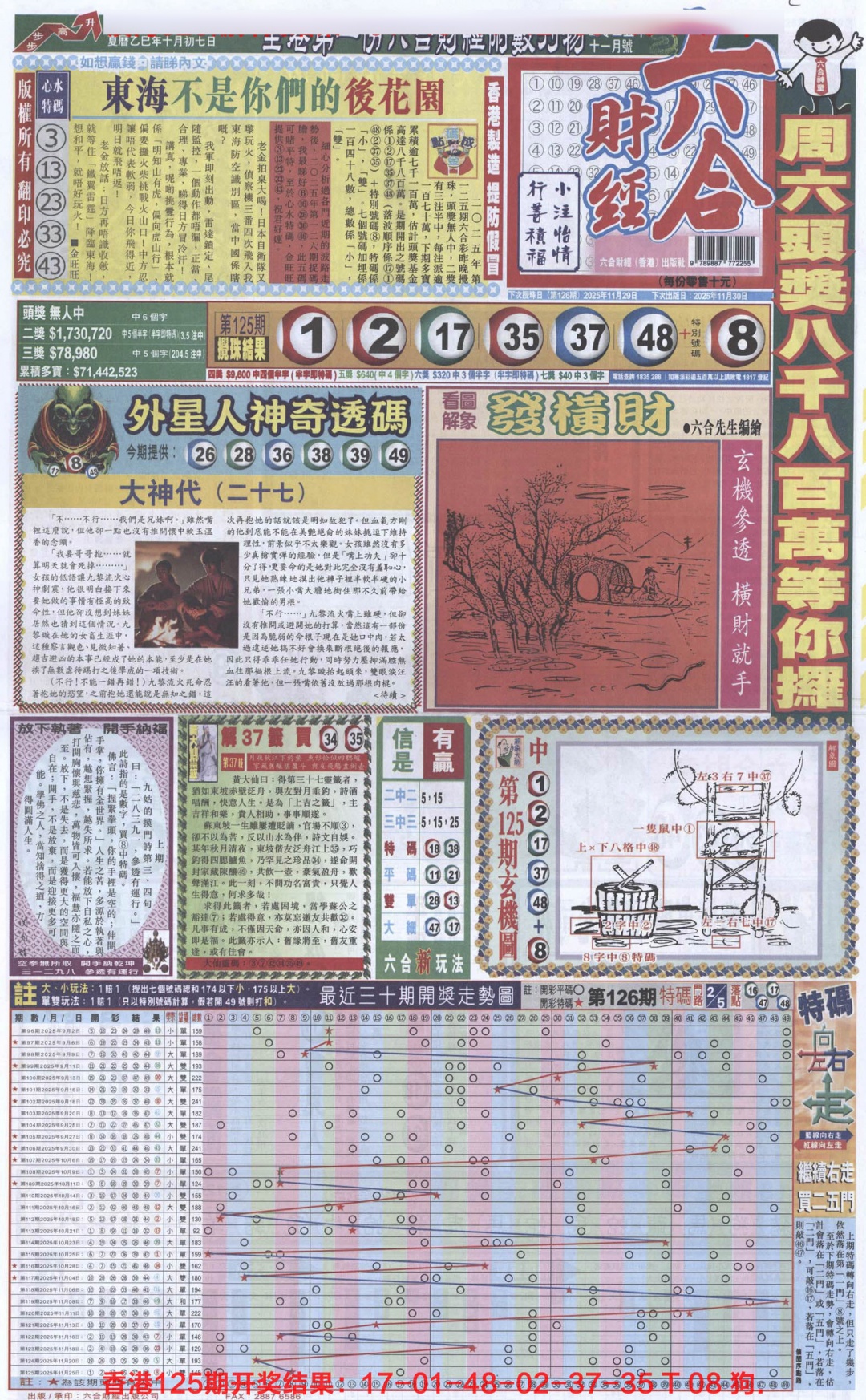 六合彩126期六合财经A加大版