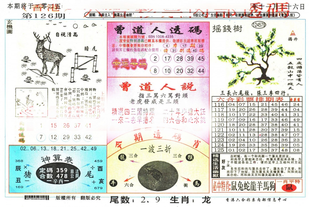 六合彩126期六合内部透码