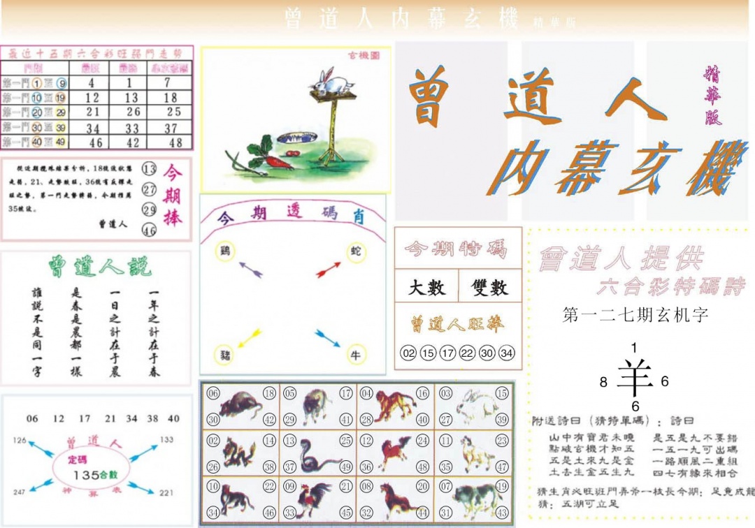 六合彩127期曾道人内幕精华版