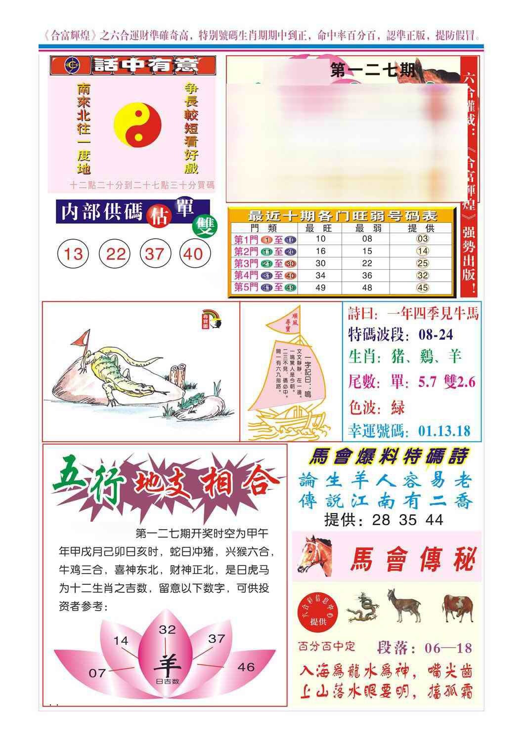 六合彩127期合富辉煌(新图)