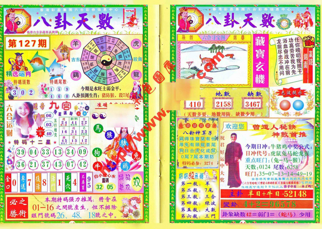 六合彩127期八卦天数