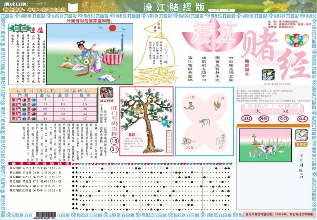 六合彩128期濠江赌经A