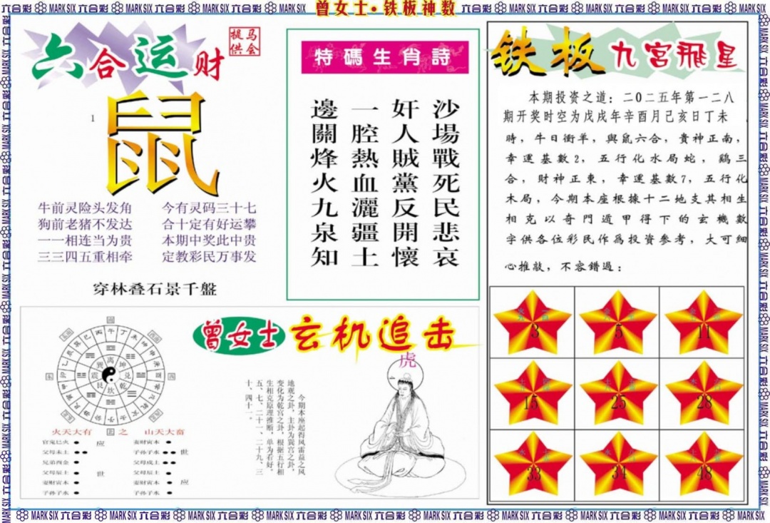 六合彩128期曾女士铁板神数B