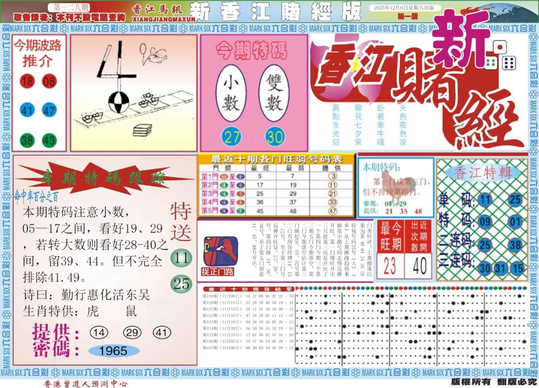 六合彩128期新香江赌经A