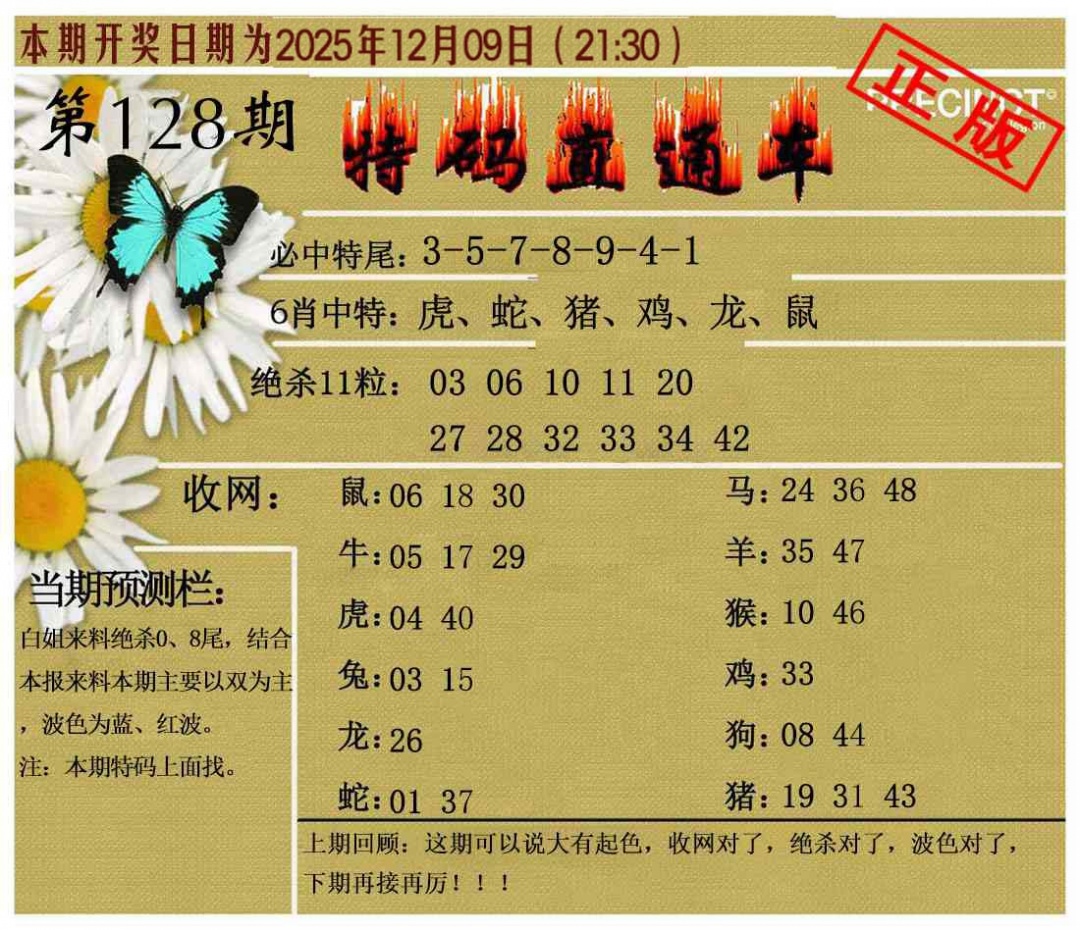 六合彩128期特码直通车
