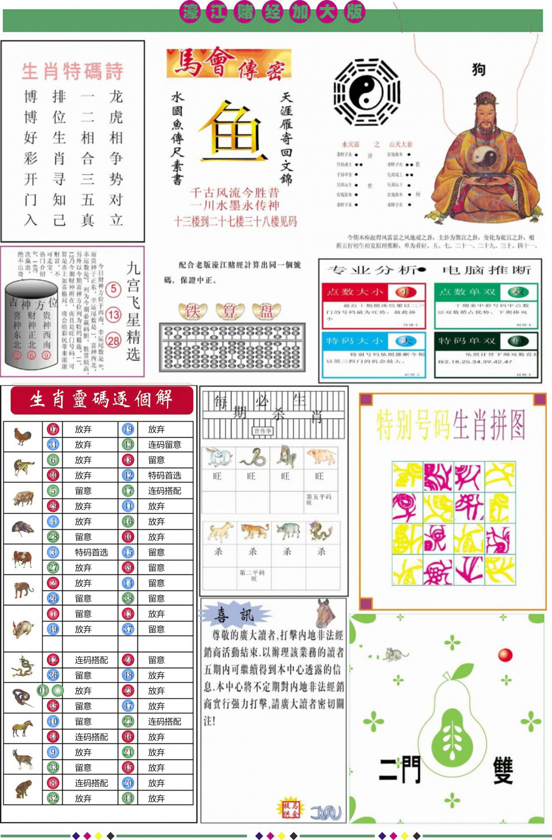 六合彩128期濠江赌经B加大版