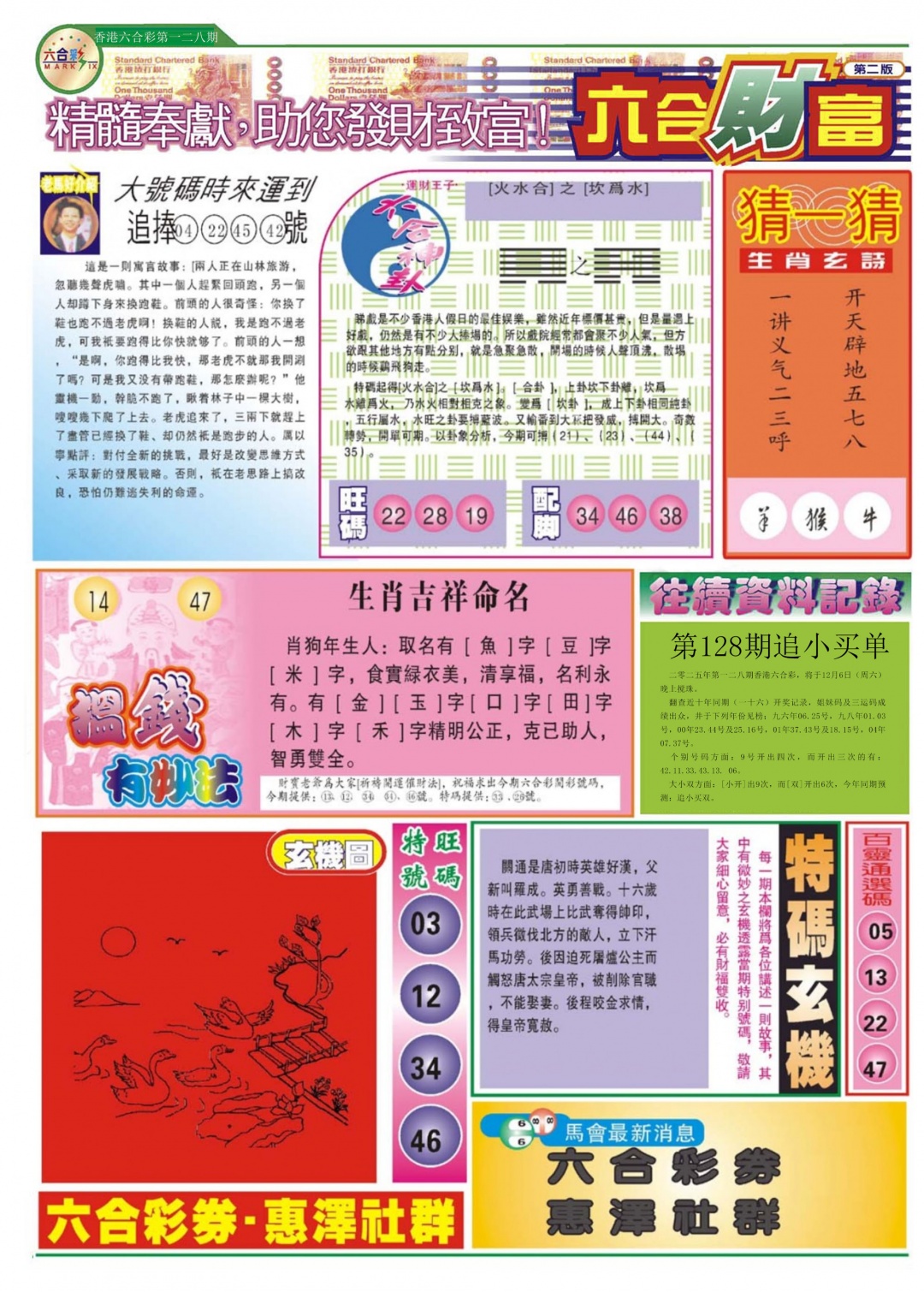 六合彩128期六合财富B