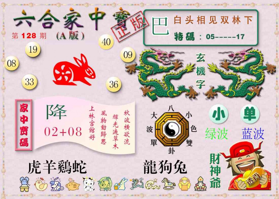 六合彩128期六合家中宝A