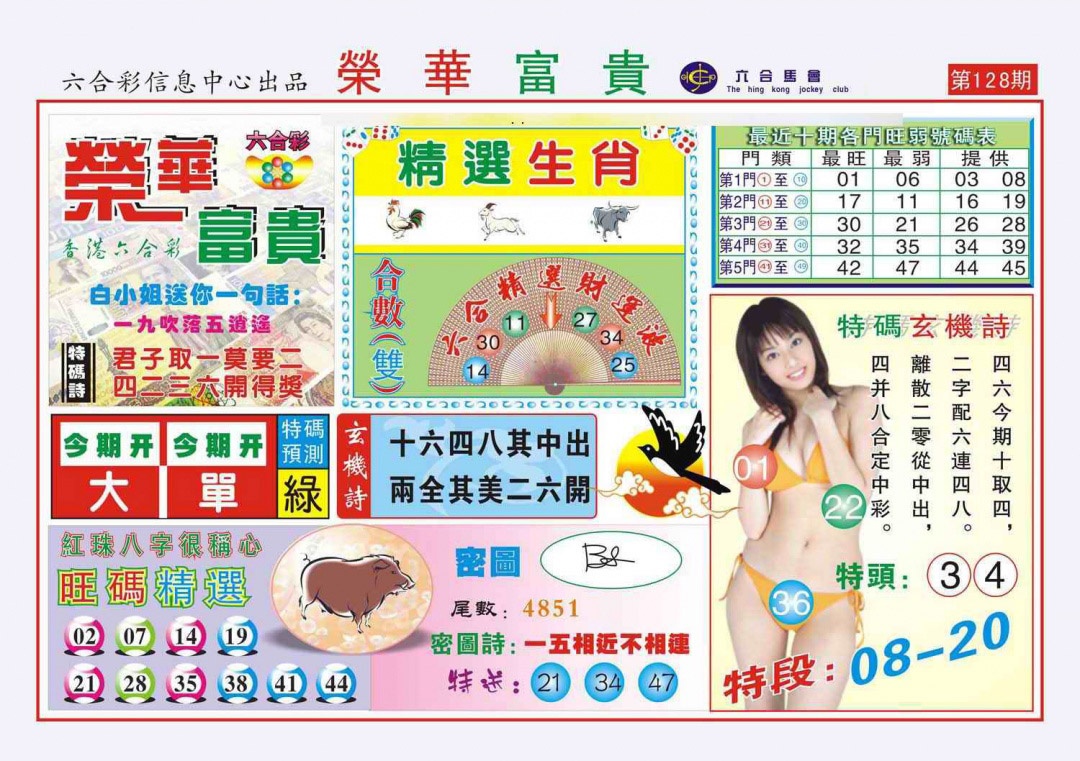 六合彩128期荣华富贵(新图)