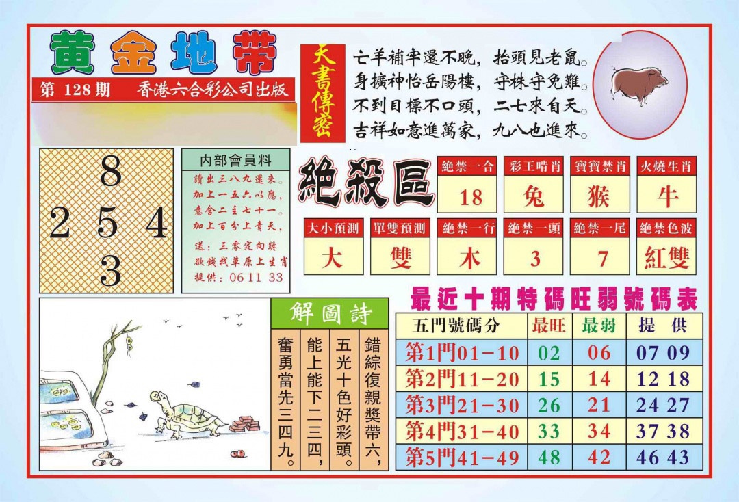 六合彩128期香港黄金地带(新图)