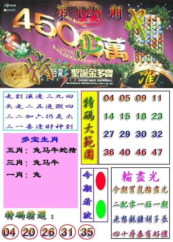 六合彩128期特