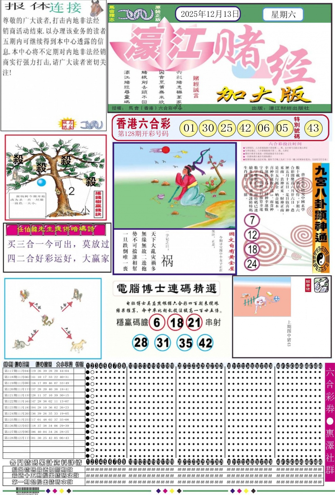 六合彩129期濠江赌经A加大版