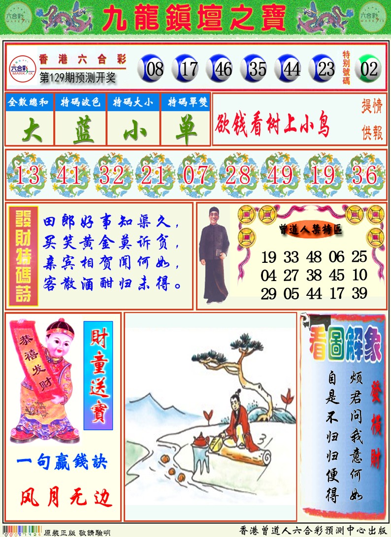 六合彩129期九龙挂牌解特码A