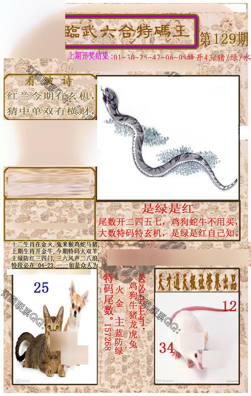 六合彩129期临武六合特码王