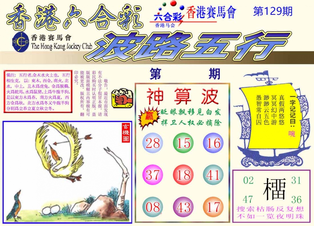 六合彩129期波路五行