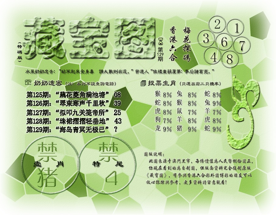 六合彩129期藏宝图(最老版)