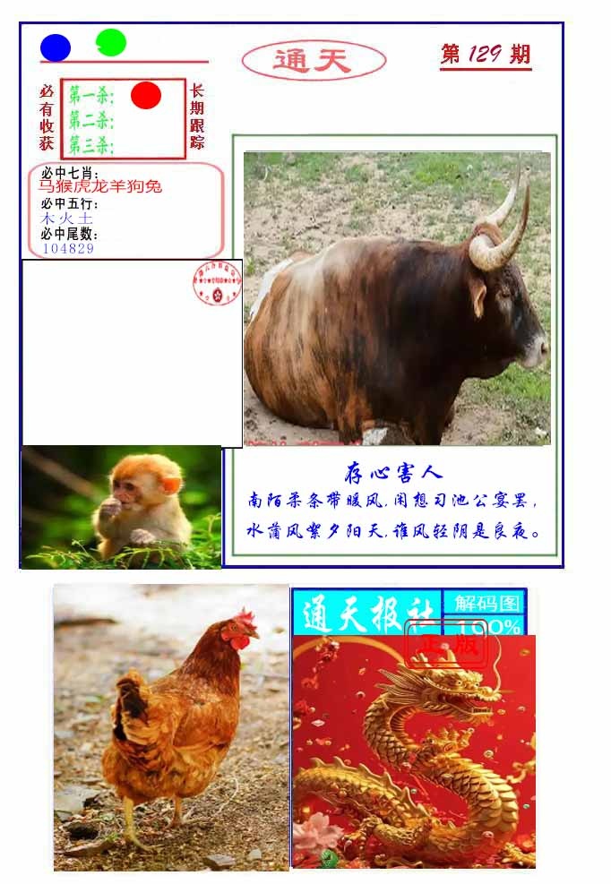 六合彩129期通天杀波图2