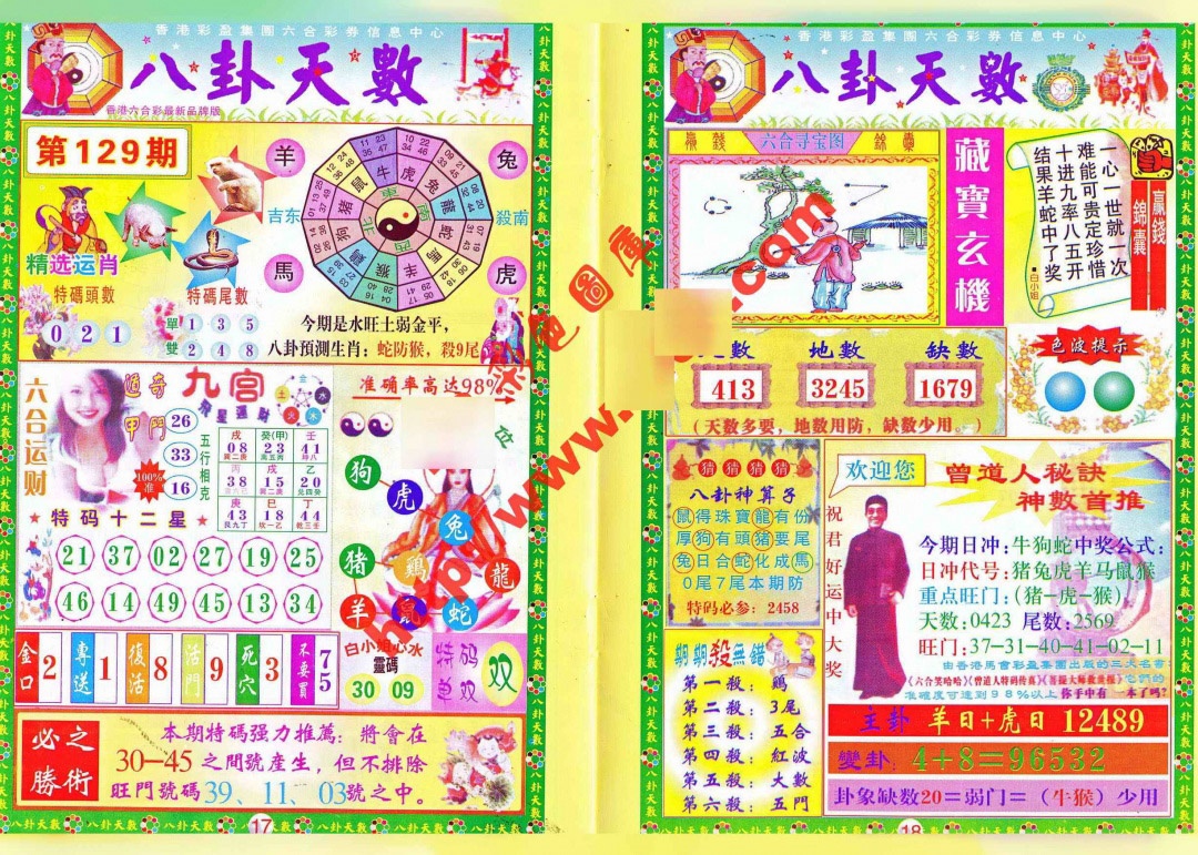 六合彩129期八卦天数