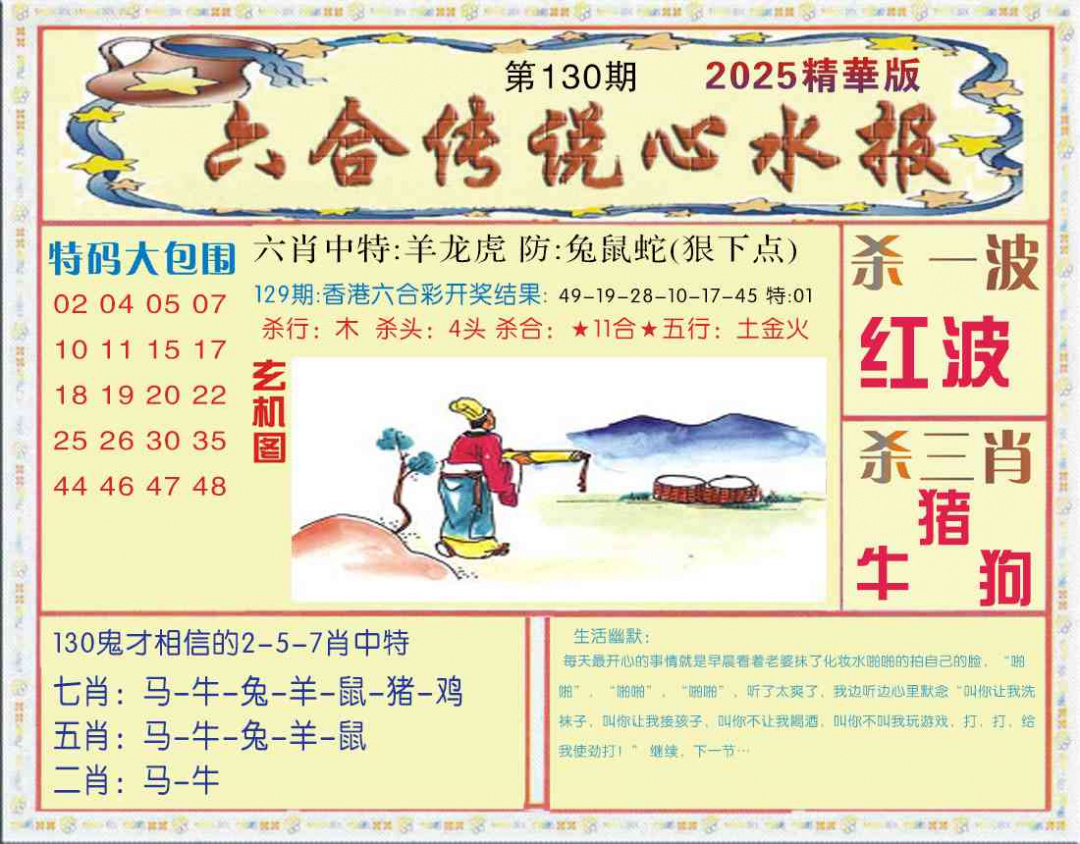 六合彩130期六合传说(心水版)