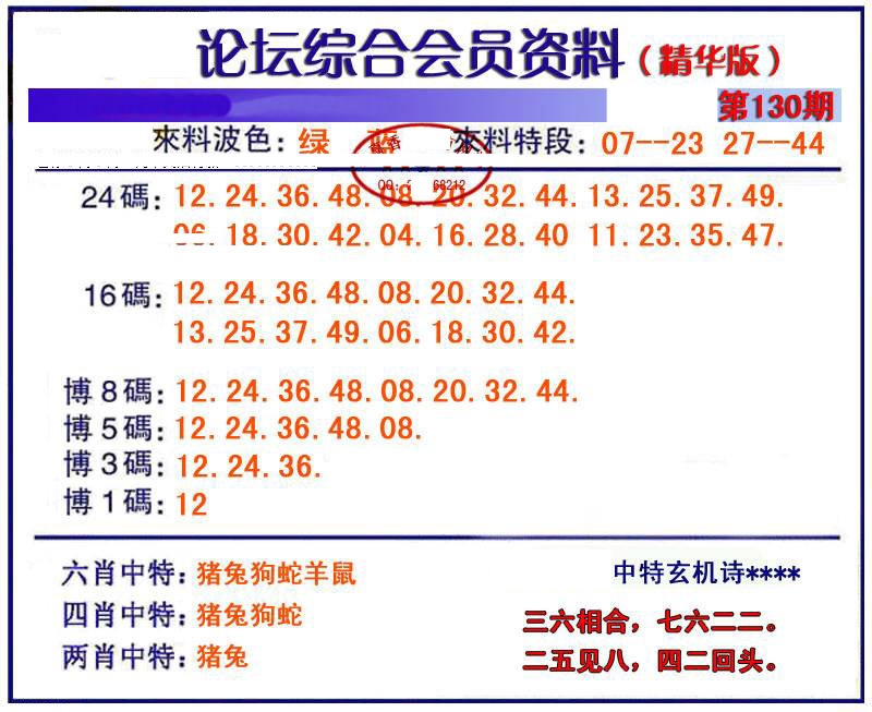 六合彩130期综合会员资料