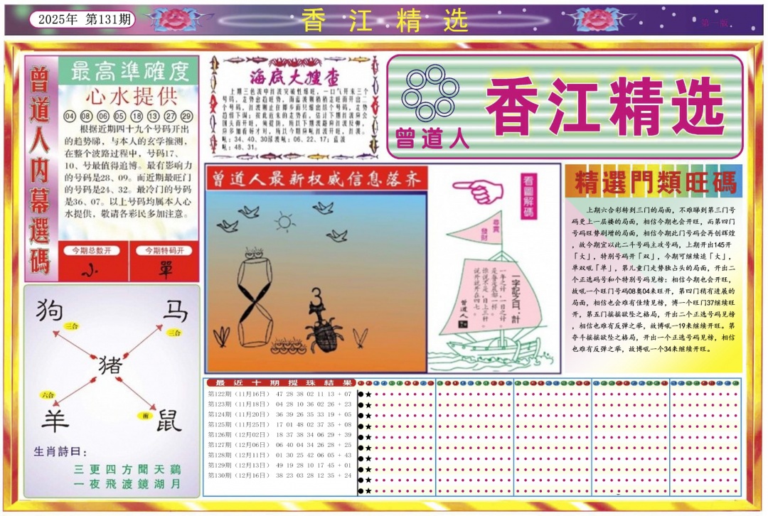六合彩131期香江精选A