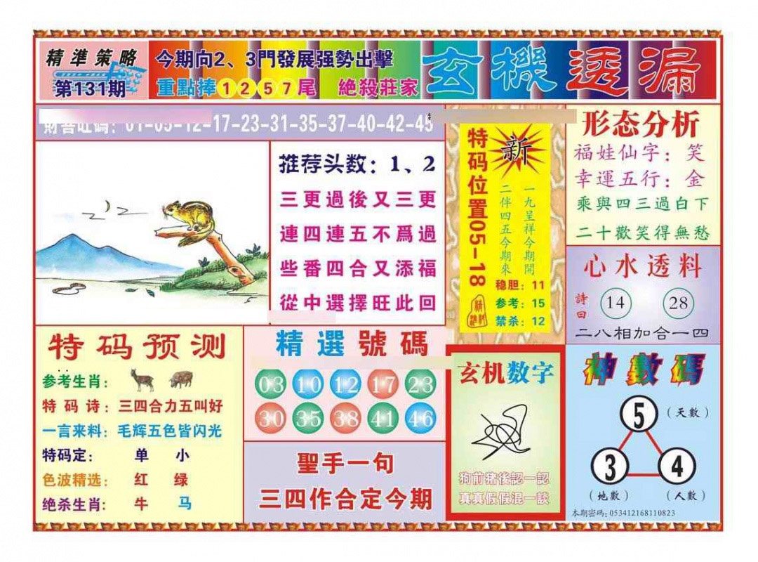 六合彩131期玄机透漏（新图）