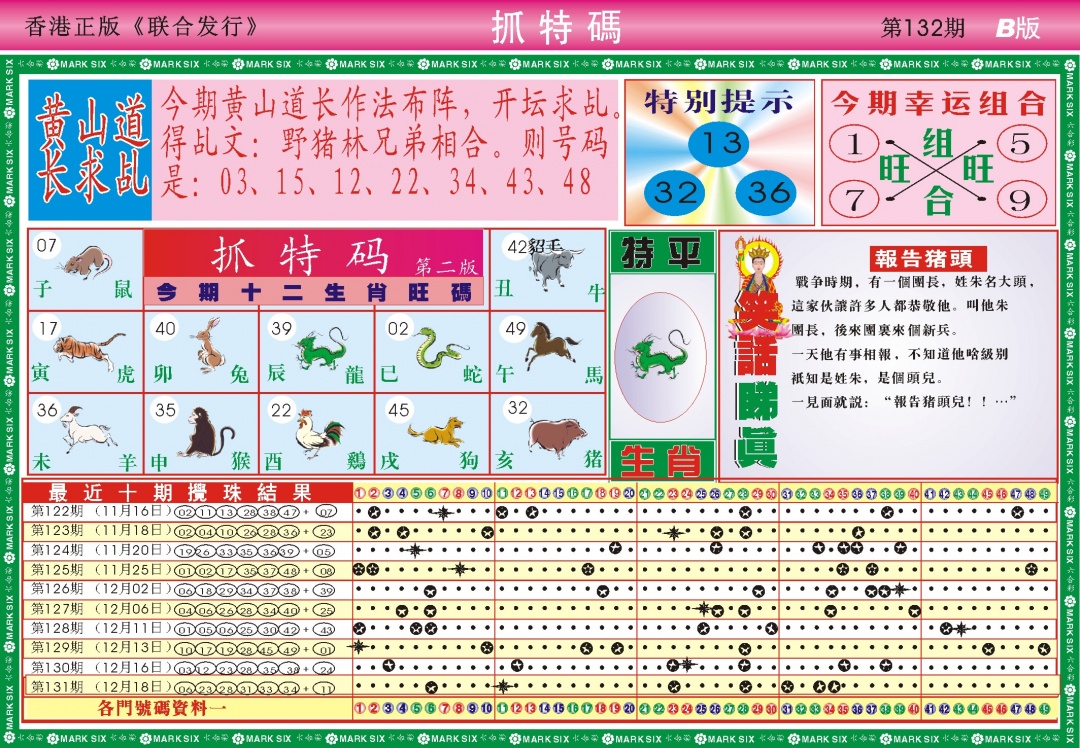 六合彩132期118抓特码B(新图)