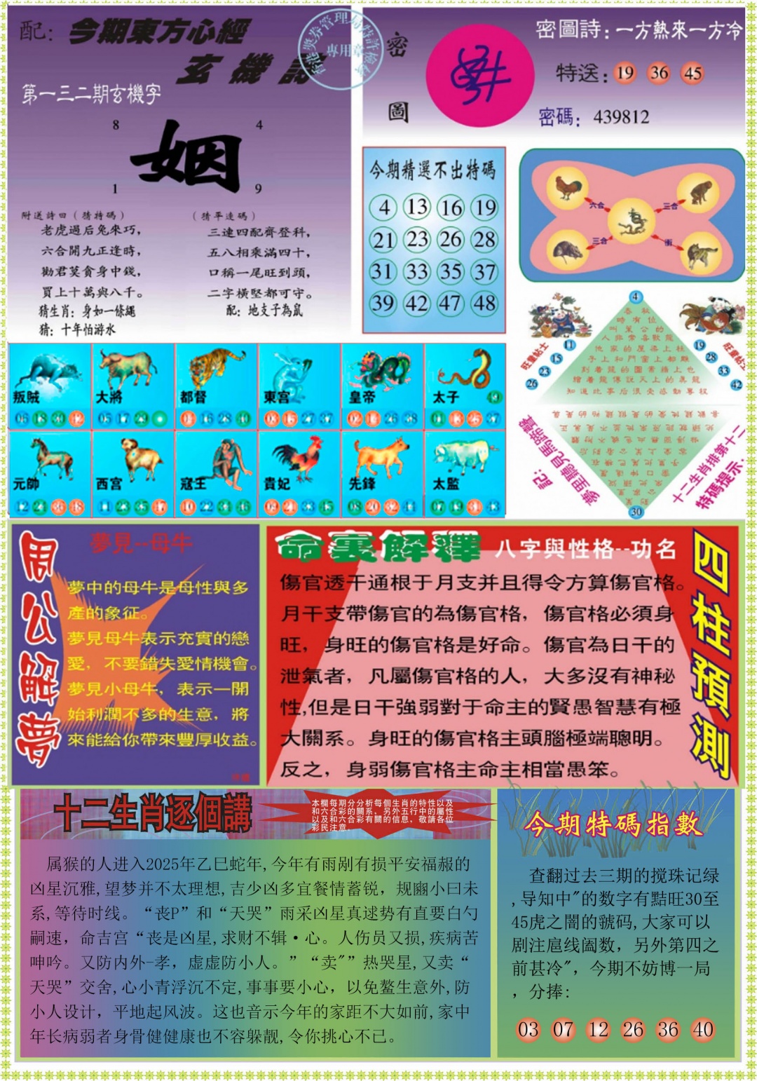 六合彩132期东方心经B