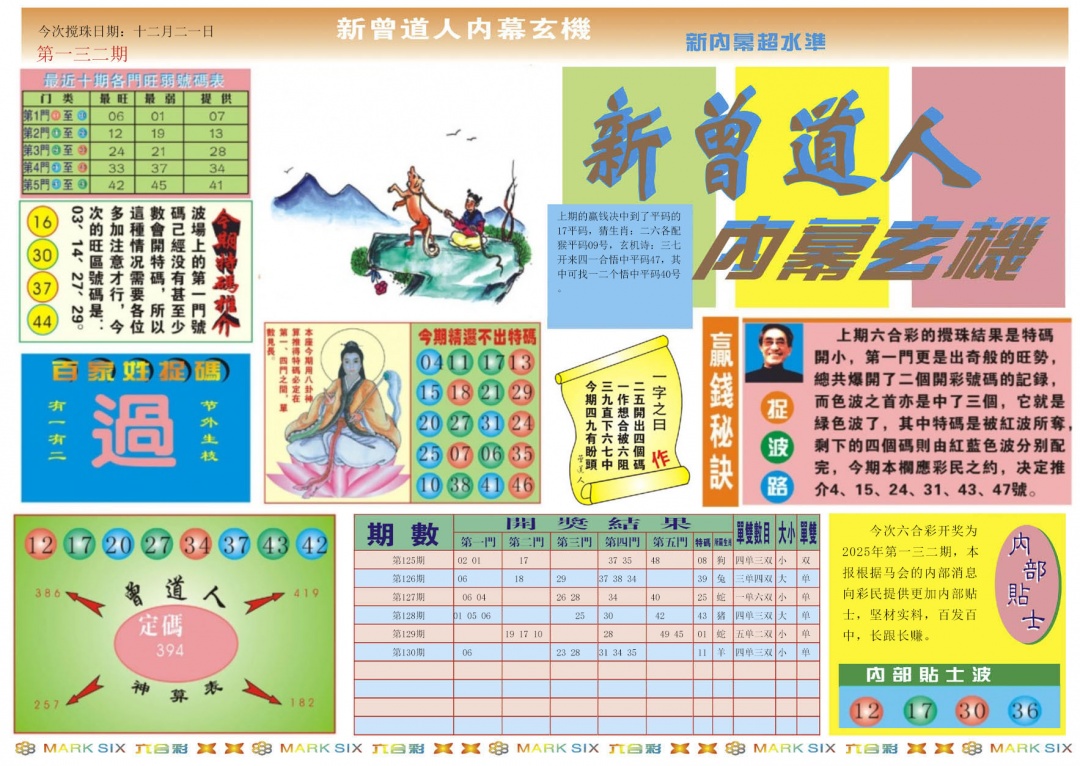 六合彩132期新曾道人内幕A