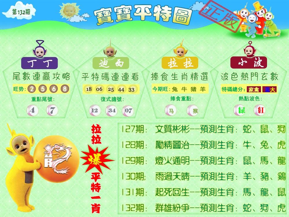 六合彩132期宝宝平特图（热）