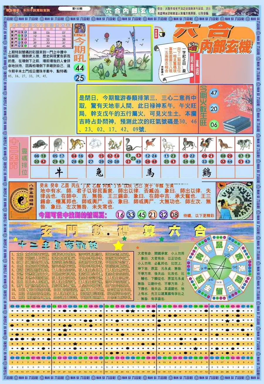 六合彩132期(新版)内部玄机A