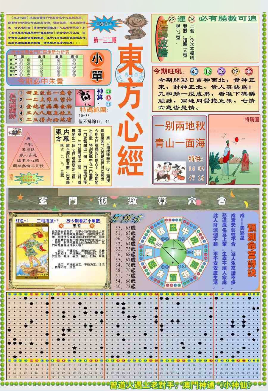 六合彩132期(新版)东方心经A