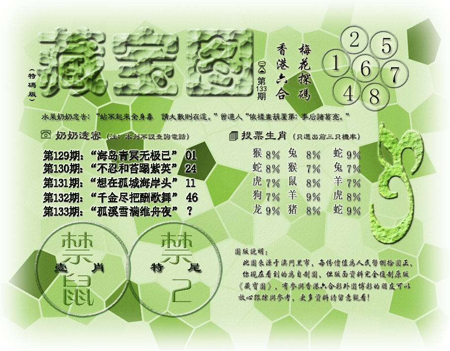 六合彩133期藏宝图(最老版)