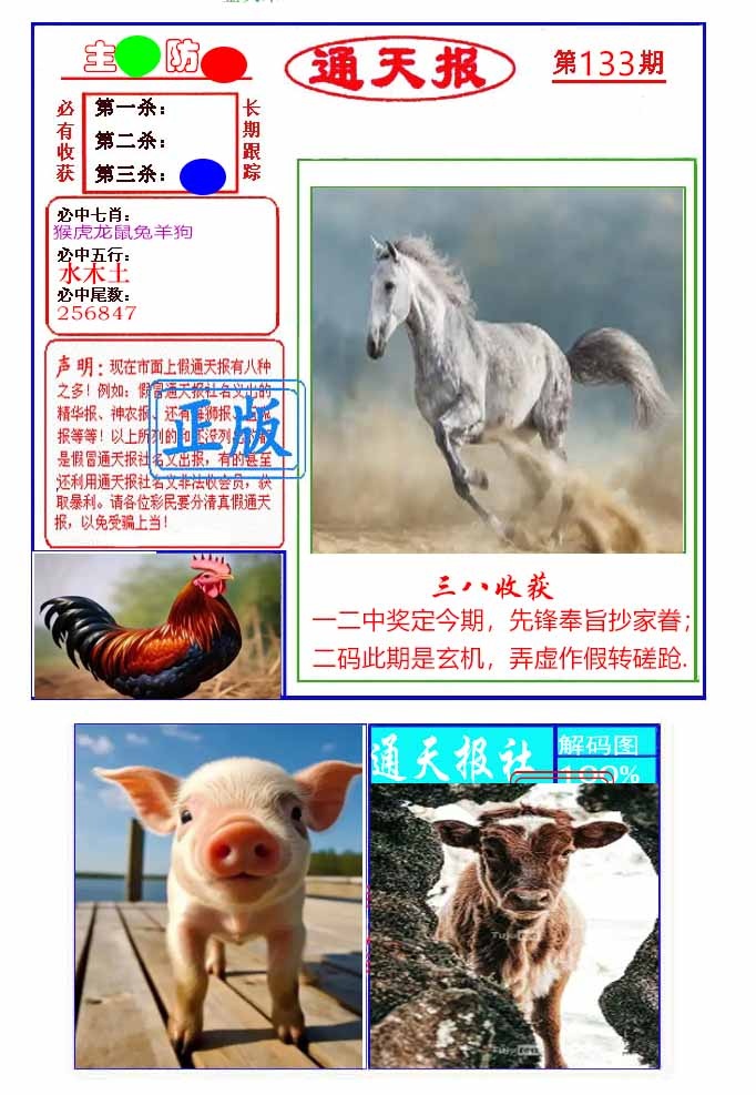 六合彩133期通天杀波图1