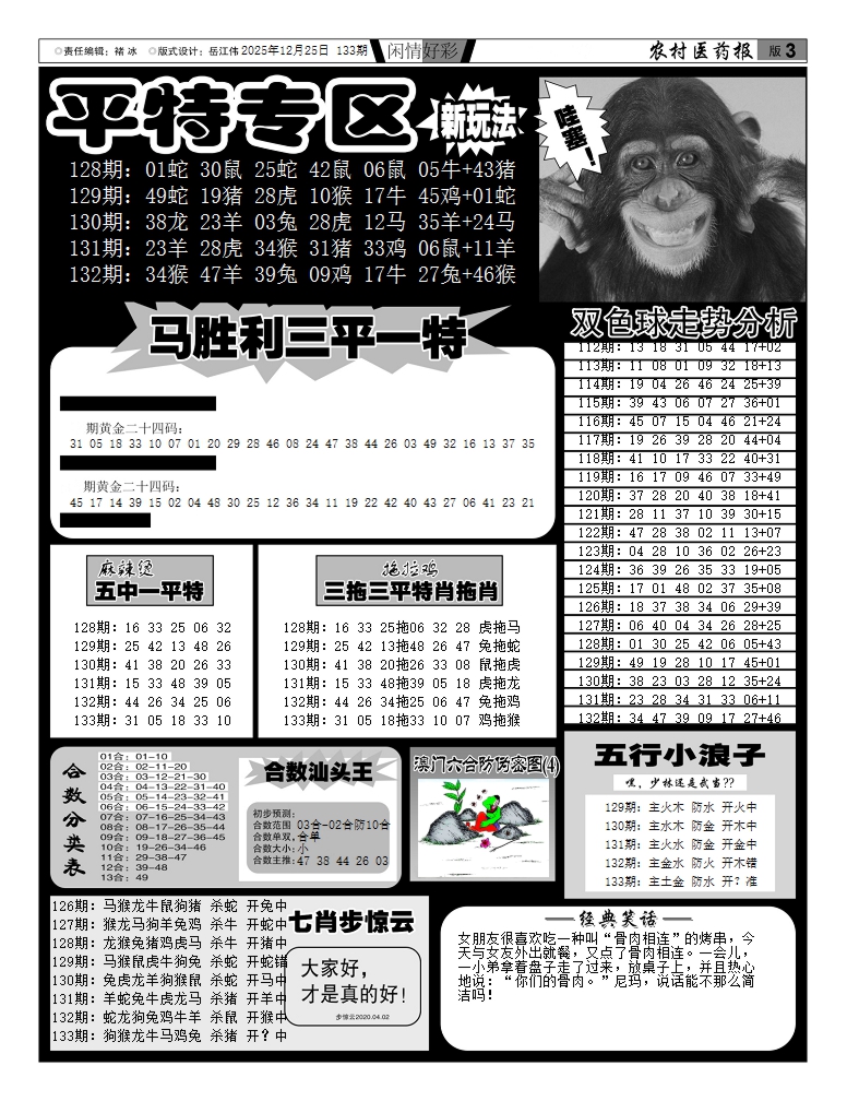 六合彩133期新粤彩(闲情好彩F)