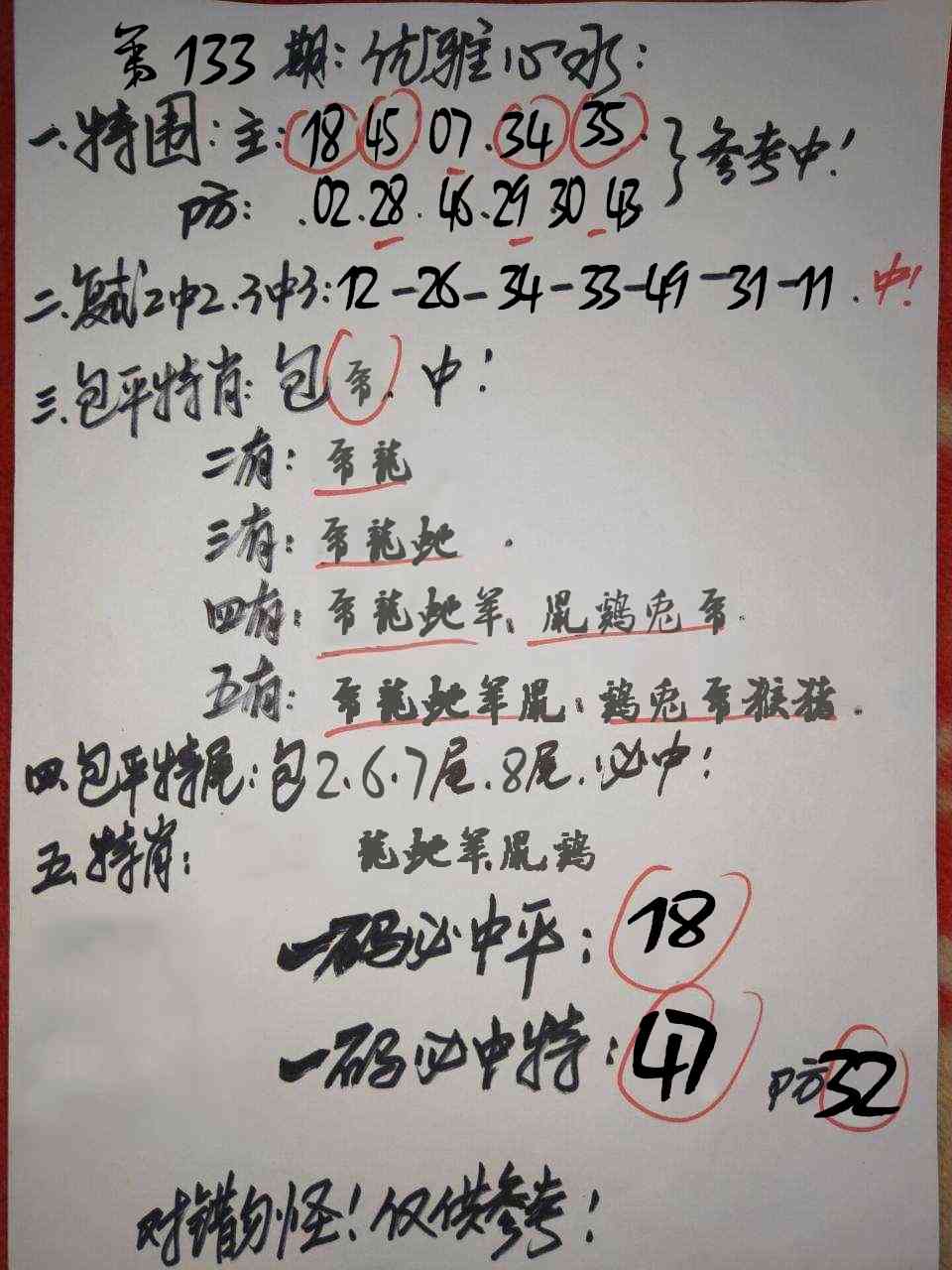 六合彩133期优雅心水