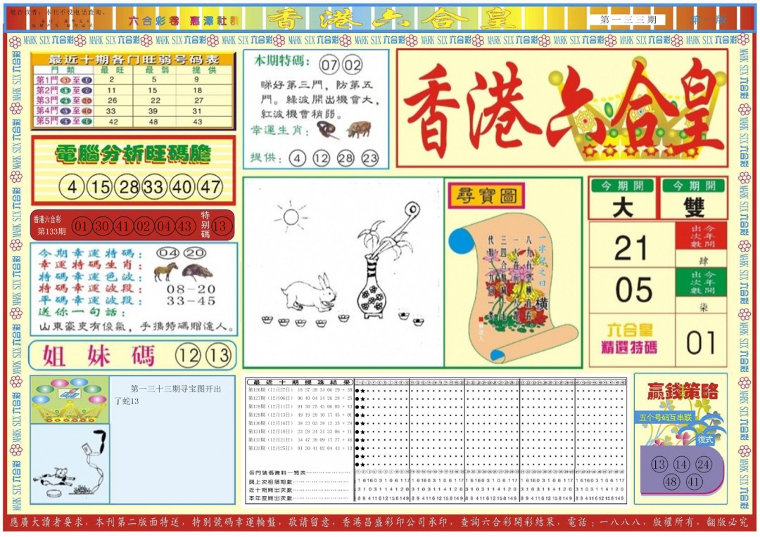 六合彩134期香港六合皇A