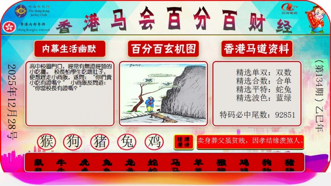 六合彩134期百分百财经