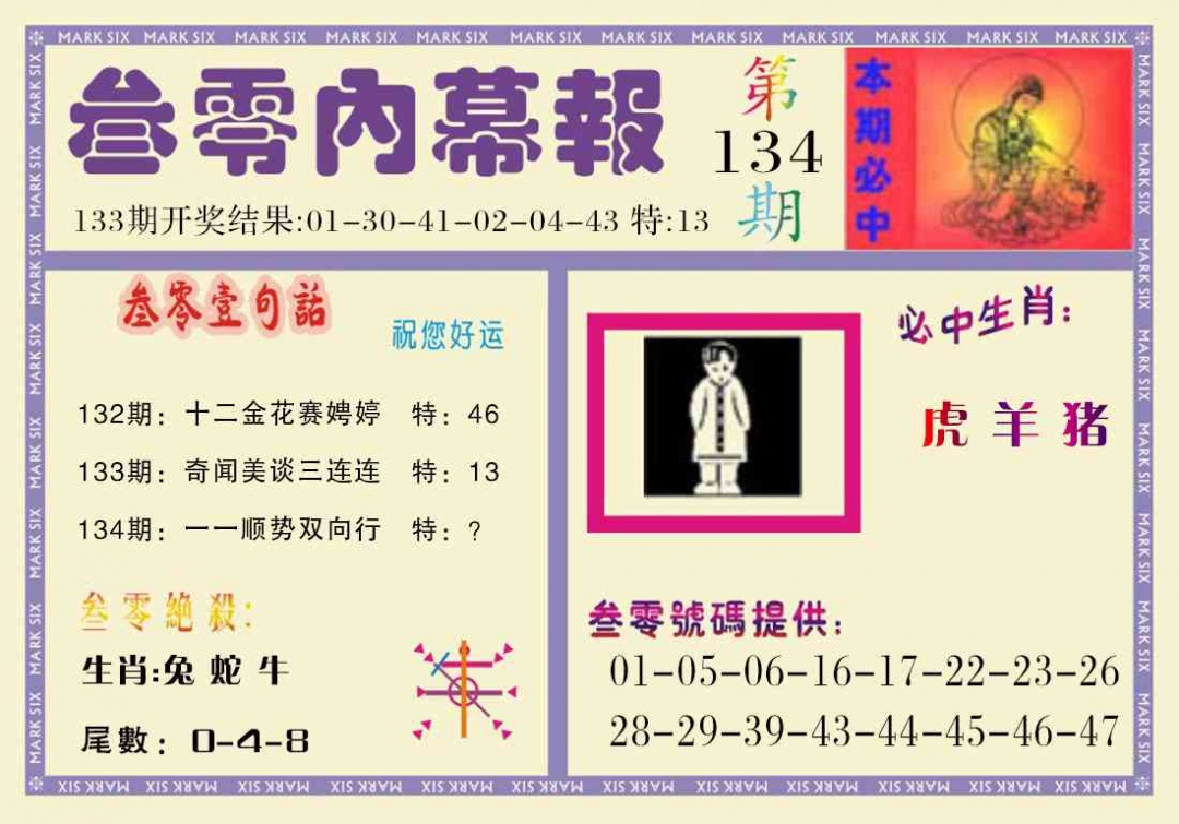 六合彩134期叁零内幕报