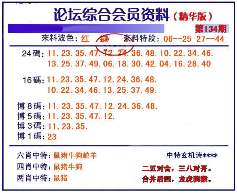 六合彩134期综合会员资料