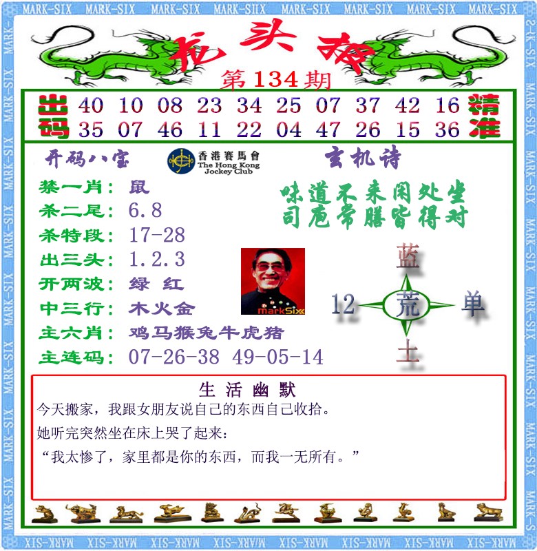 六合彩134期马经龙头报（荐）