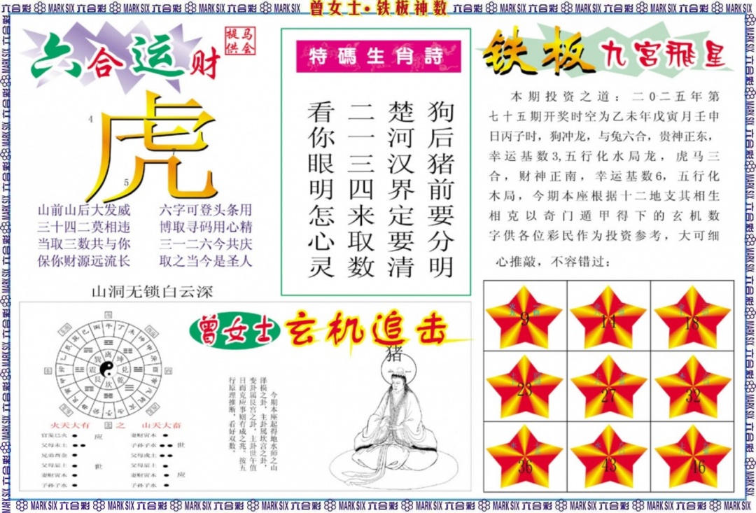 六合彩075期曾女士铁板神数B