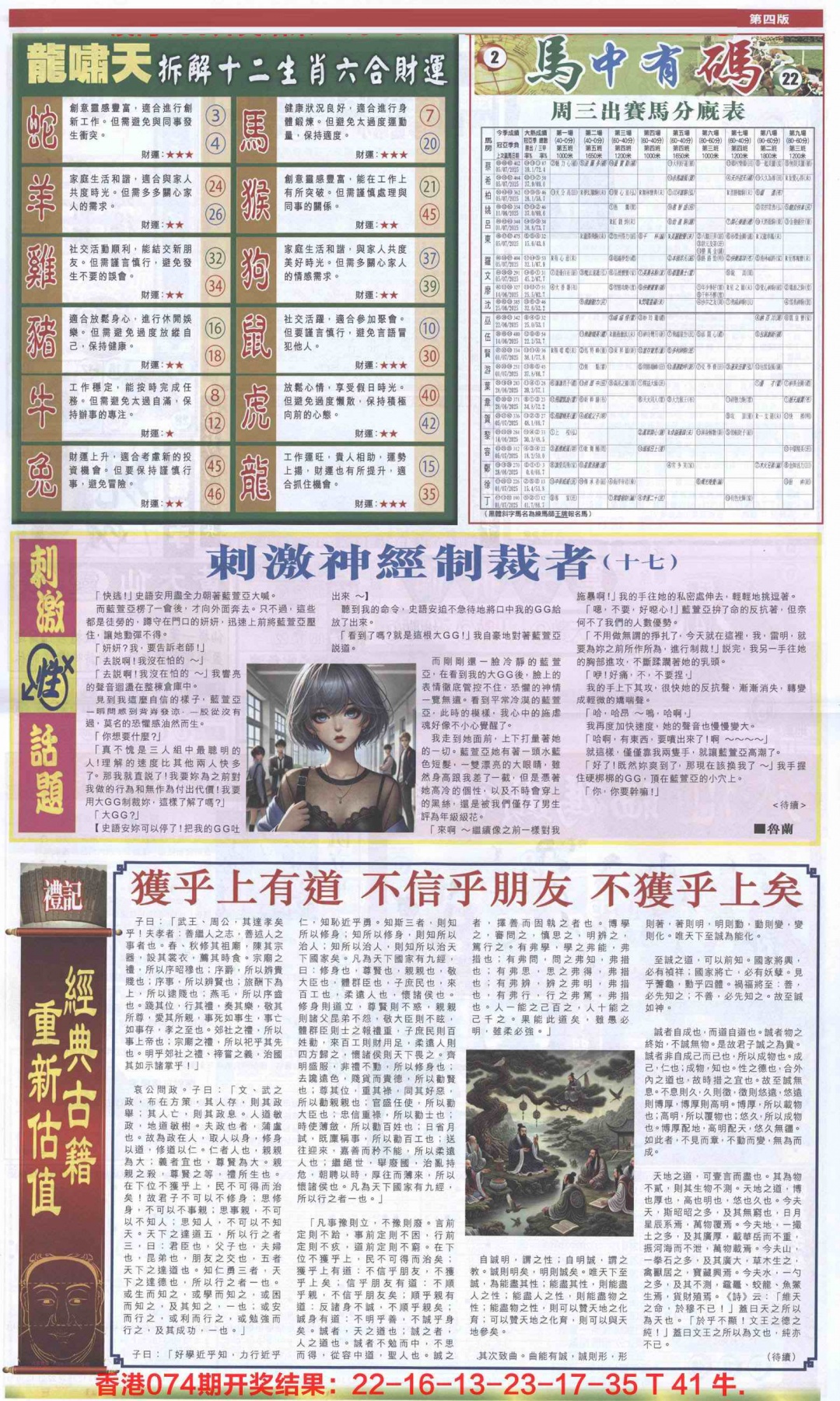 六合彩075期新报跑狗-2(背面)