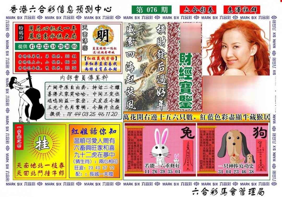 六合彩076期红姐财经宝鉴